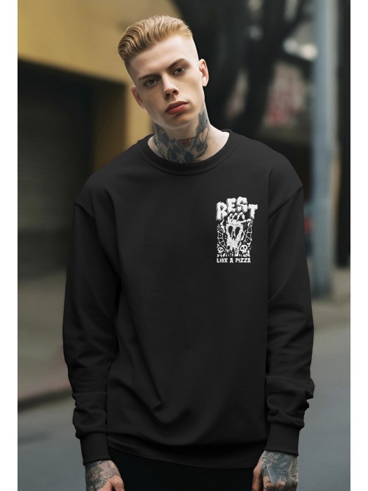 БЛУЗА С ДЪЛЪГ РЪКАВ REST LIKE A PIZZA